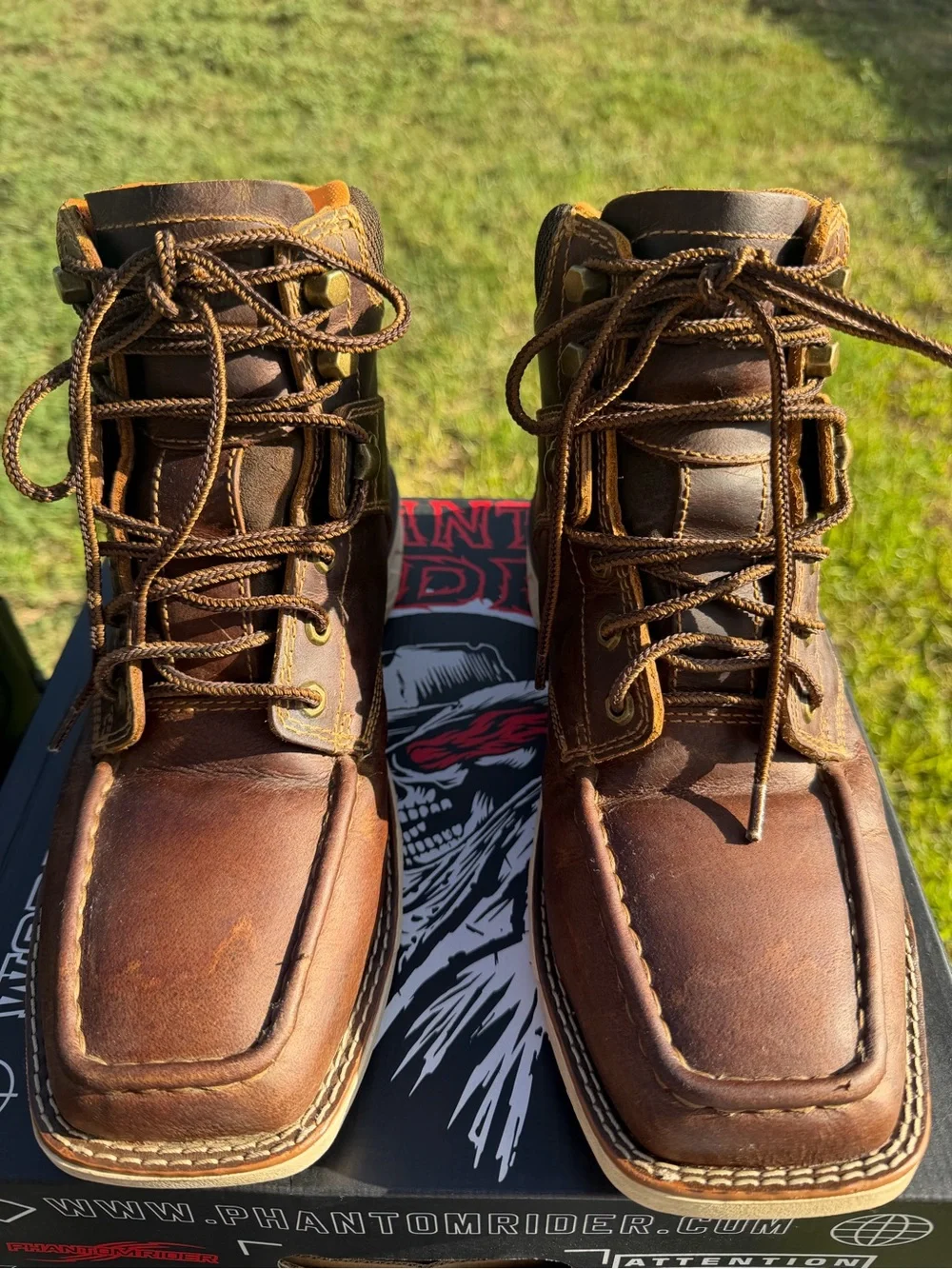 Phantom Rider DH5375 Men’s Brown Leather Work Boots Size 10D